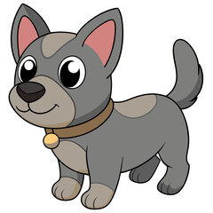 Cartoon dog, dog vector illustration, pet vector art, dog silhouette, animal vector icon, eps