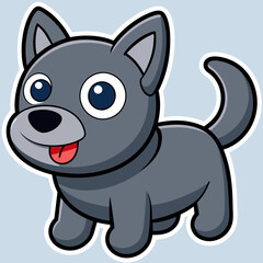 Cartoon dog, dog vector illustration, pet vector art, dog silhouette, animal vector icon, eps