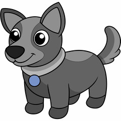 Cartoon dog, dog vector illustration, pet vector art, dog silhouette, animal vector icon, eps