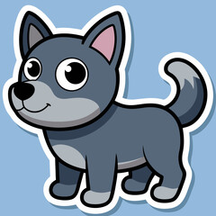 Cartoon dog, dog vector illustration, pet vector art, dog silhouette, animal vector icon, eps