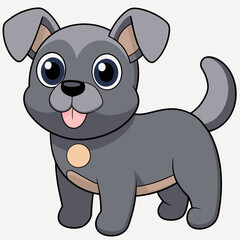 Cartoon dog, dog vector illustration, pet vector art, dog silhouette, animal vector icon, eps