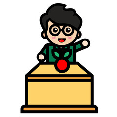 male teacher is teaching