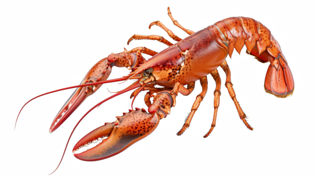 A large red lobster with a long antennae