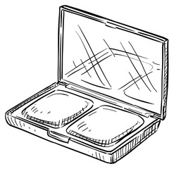 cosmetic powder handdrawn illustration
