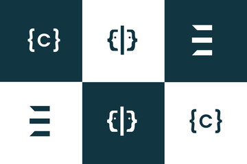 Modern geometric letter c logo. Letter c logo template, minimalist and bold letter c logo template