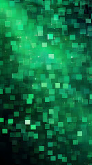 Digital green glitter square mosaic abstract graphic poster background