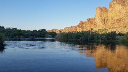 Water reflections and landscape