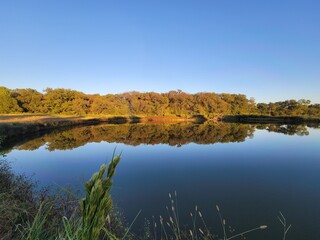 Water reflections and landscape