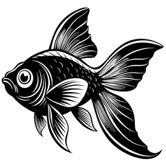 black and white fish, golden fish vector illustration, fish vector art, fish silhouette, fish vector icon, eps
