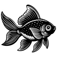 black and white fish, golden fish vector illustration, fish vector art, fish silhouette, fish vector icon, eps