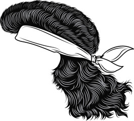 mullet hair with bandana accessories. improved details