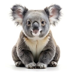 Fototapeta premium Cute Koala Sitting on White Background.