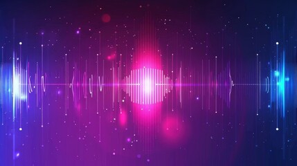 Abstract Audio Visualization with Glowing Lines and Circles