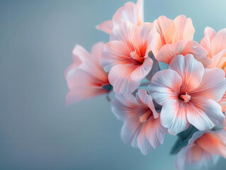 Fototapeta premium Spring flowers in pastel colors, arranged in a delicate bouquet, Watercolor, Soft focus, Gentle ambiance