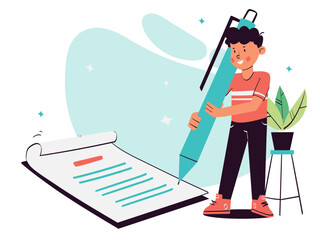 Online Platform sign up and registers activity. Term and condition vector concept illustration.