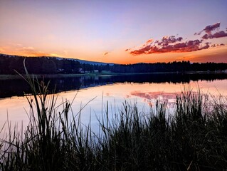 Beautiful colors reflecting on the water