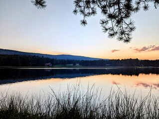 Watching the sun go down over the lake 