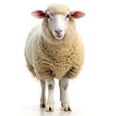 Fototapeta premium Fluffy Sheep Looking at Camera.