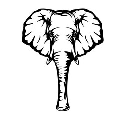 Elephant | Giant Animal | Large Ears | Wild Animals | Forest Animal | Wildlife | Safari Animal | Big Mammal | Original Illustration | Vector and Clipart | Cutfile and Stencil