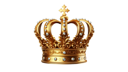 Golden king crown transparant background,png	