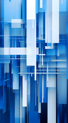 Obraz premium Technology blue and white square city abstract graphic poster background