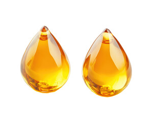 Two yellow glass spheres with a curved top. The spheres are placed next to each other. The spheres are made of glass and have a shiny, reflective surface
