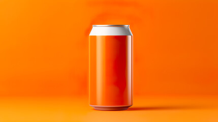 オレンジ背景にオレンジ色の無地の缶