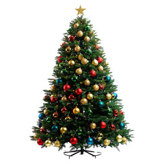 A Vibrant Christmas Tree Adorned with Sparkling Ornaments