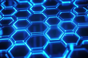 Glowing Blue Hexagon Pattern Abstract Background