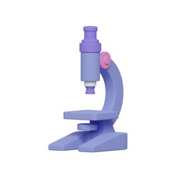 purple microscocpe 3d illustration