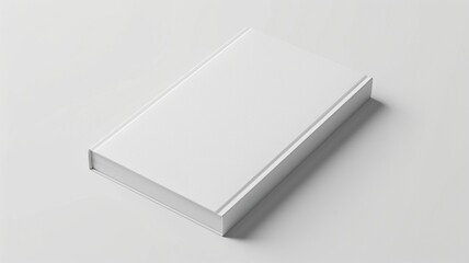 Neat pile of generic white books with no labels, against a plain background
