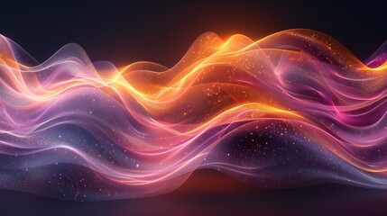 Fototapeta premium Abstract Glowing Waves in Dark Space