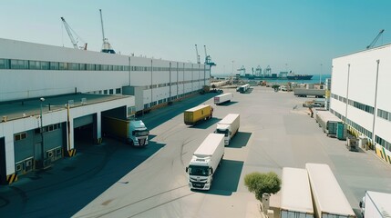 Obraz premium State-of-the-Art Modern Warehouse Near Seaport