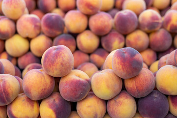 juicy fresh peaches on bazar