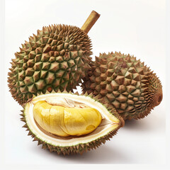 Durian isolated white background