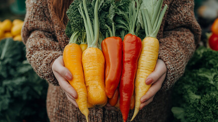 nutrition specialist presents a variety of vegetables, emphasizing their role in a healthy diet. The focus is on the vibrant colors and textures that highlight their nutritional value