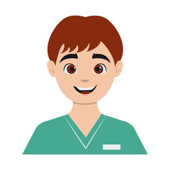 Male Medical Staff Avatar Illustration Isolated on White Background. Vector Character in Cartoon Design