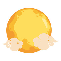 oriental clouds and moon