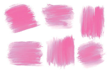 Abstract pink watercolor brush stroke set design