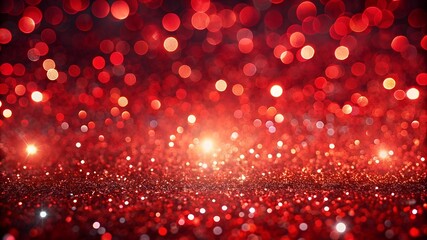 Bokeh background with red and silver light glitter and diamond dust subtle tonal variations abstract maroon red christmas holiday winter background.