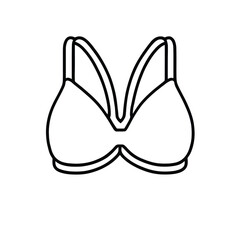 Female bra icon on white background 