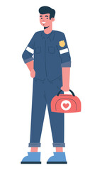 paramedic man with a first aid bag
