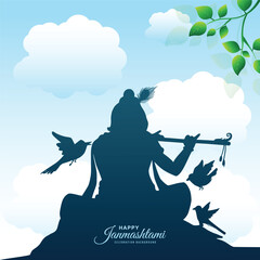 Shree krishna janmashtami festival card background © Harryarts