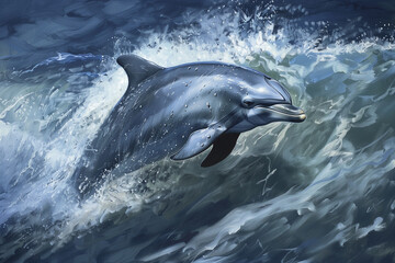 Fototapeta premium dolphin is jumping out of the water