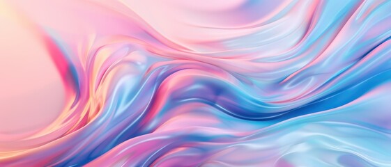 Obraz premium Abstract Fluid Art with Pastel Colors - Smooth Flowing Waves of Pink, Blue, and Purple Hues