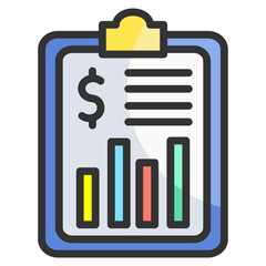 Financial Report  Icon Element For Design