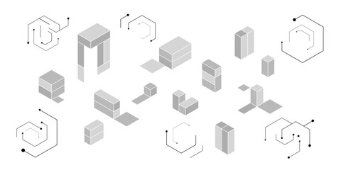 幾何学 抽象 六角形 建築 科学 背景 セット