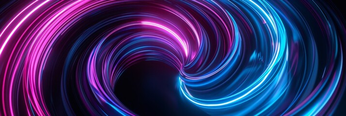 Fototapeta premium Vibrant neon abstract background with swirling light streaks in a dynamic and futuristic design