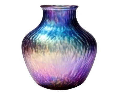 recommend clip art: Decorative vase with a colorful, iridescent finish, isolated on transparent background 