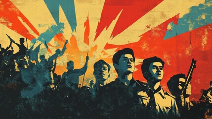 Revolutionary Spirit: A Vintage Poster of Soldiers